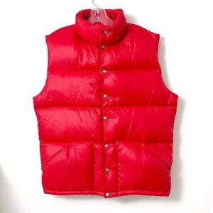 VTG The North Face Red Puffer Vest Down 70s 80s Brown Label TNF Nuptse Mens L